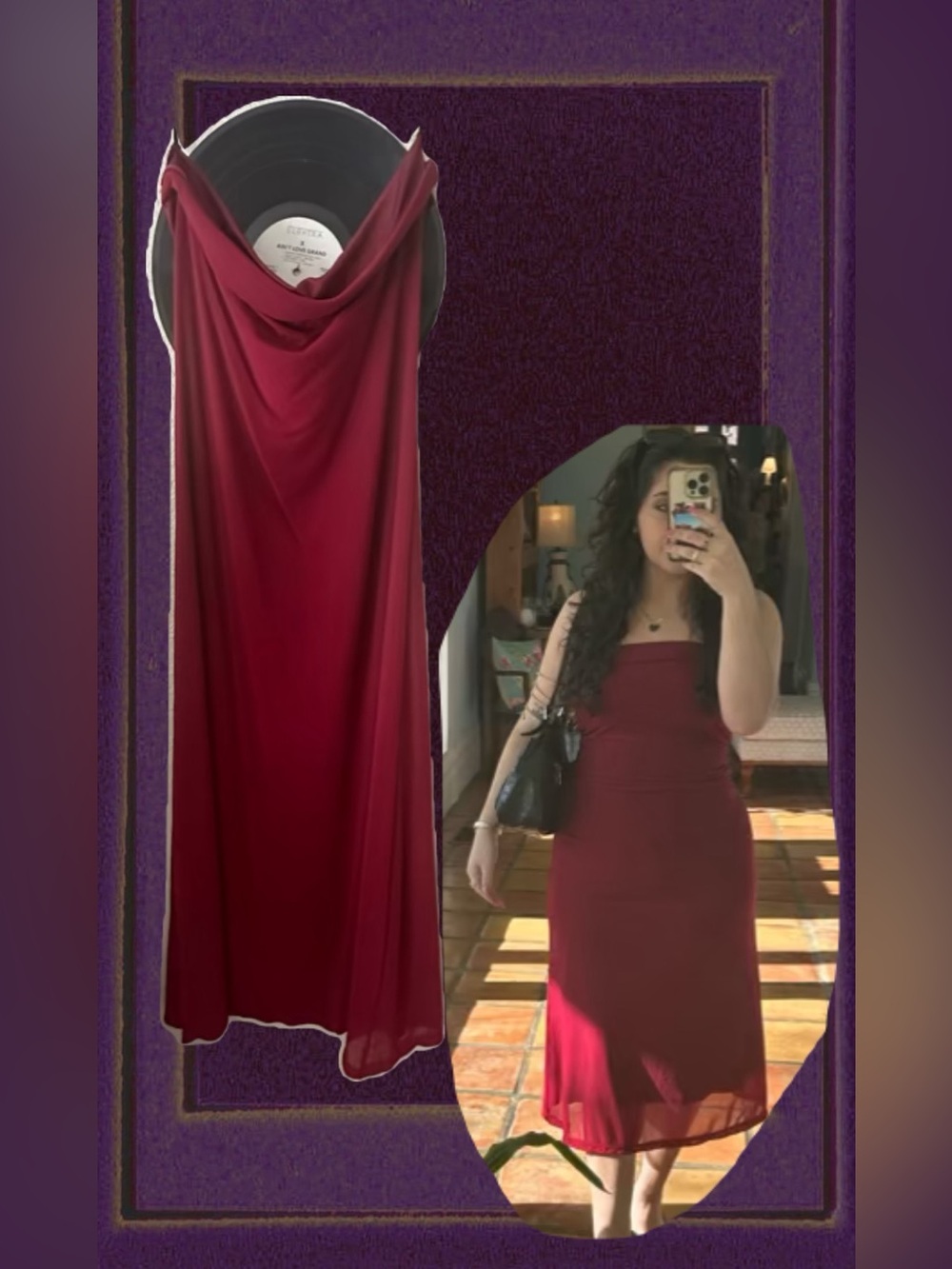 Strapless Burgundy Midi Dress